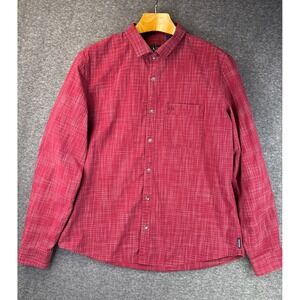 Armani Exchange Men XXL Red Grid Fitted Casual Button Down Shirt 6XZC39 Slim Fit